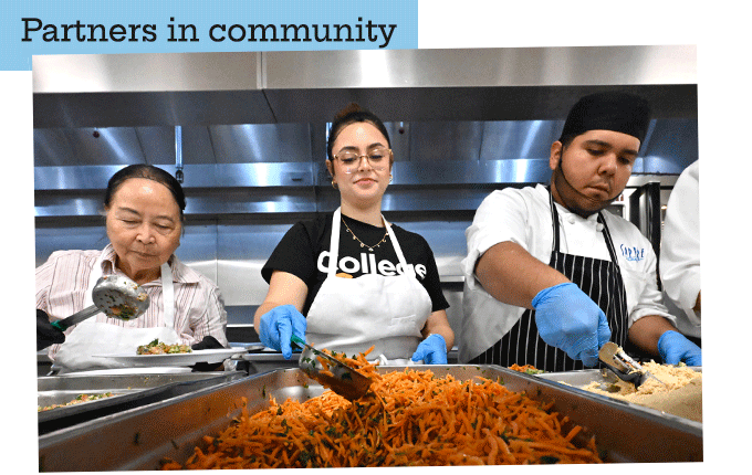 College Corps student Ella Faysman working with community members in Lakeview senior center